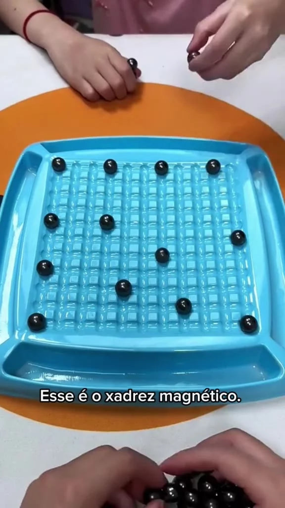Jogo De Xadrez Tabuleiro Magnético Lógica Estratégia Esferas Com Imã Brinquedo De Familia