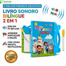 Livro Sonoro Interativo para Crianças Português e Inglês Livro Ilustrado Bilíngue  Brinquedo Educativo Sensível ao Toque