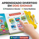 Livro Sonoro Interativo para Crianças Português e Inglês Livro Ilustrado Bilíngue  Brinquedo Educativo Sensível ao Toque